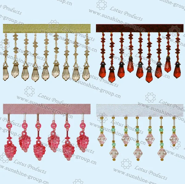 Ningbo sunshine import and export co., ltd. | colorful curtain beaded tassel fringe 006