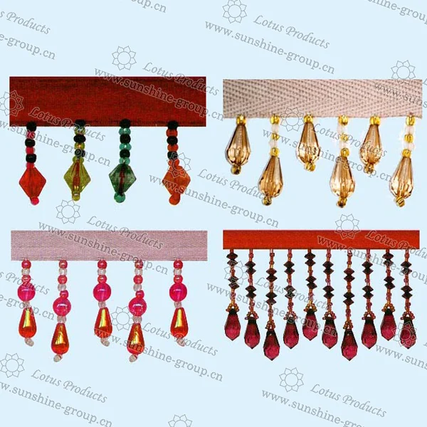 Ningbo sunshine import and export co., ltd. | colorful curtain beaded tassel fringe 005