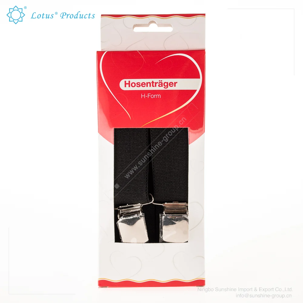 Ningbo sunshine import and export co., ltd. | promo new mens/womens clip-on suspenders elastic adjustable braces in more