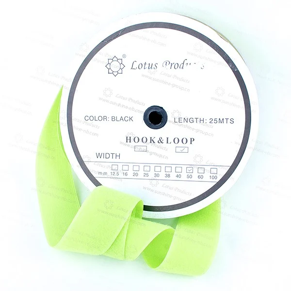 Ningbo sunshine import and export co., ltd. | customized color 12 - 100mm width nylon hook and loop band for garment