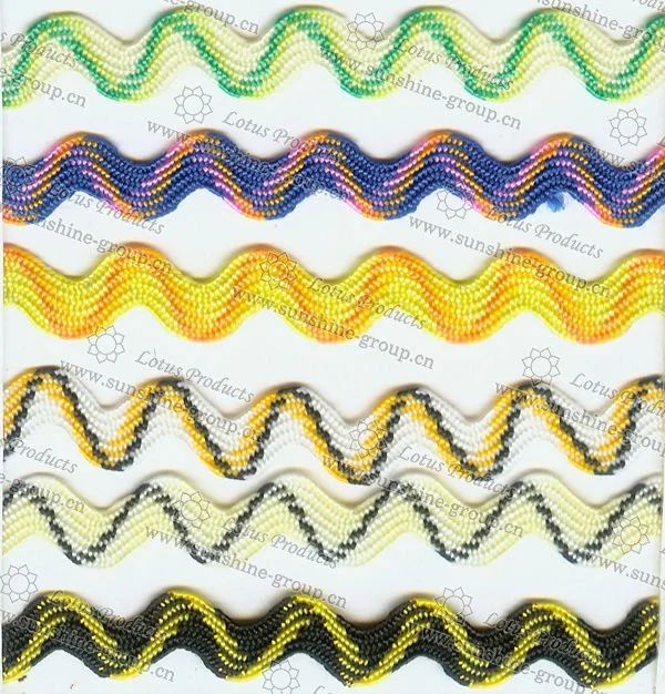 Ningbo sunshine import and export co., ltd. | metallic yarn zig zag lace trimming 001