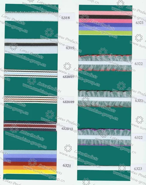 Ningbo sunshine import and export co., ltd. | elastic trimming sample card 15