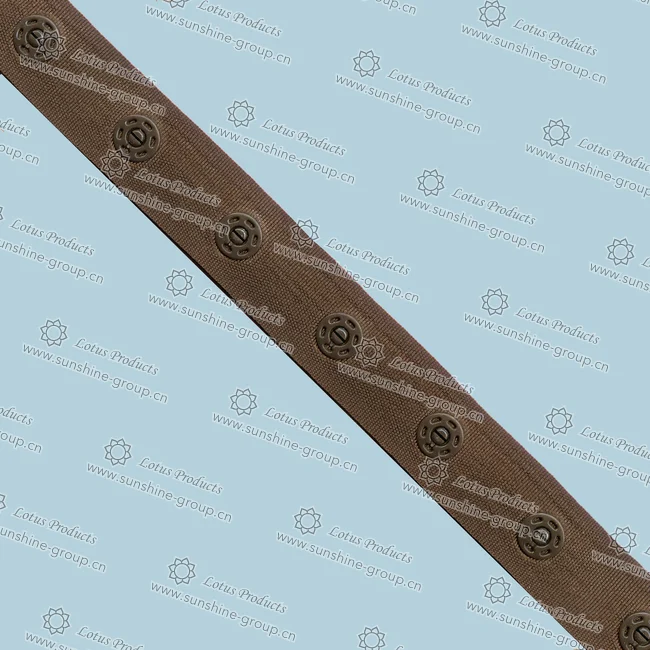 Ningbo sunshine import and export co., ltd. | snap button tape 25mm x 25mm brown