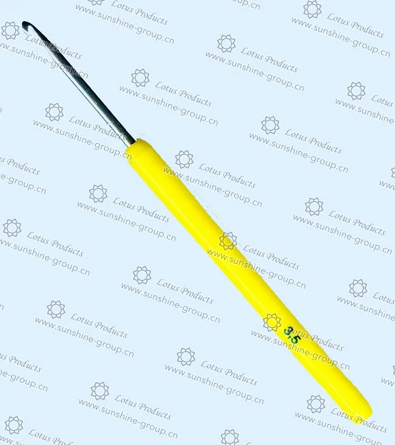 Ningbo sunshine import and export co., ltd. | alu crochet hook plastic handle 3.5mm yellow