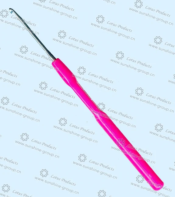 Ningbo sunshine import and export co., ltd. | alu crochet hook plastic handle 2.5mm pink