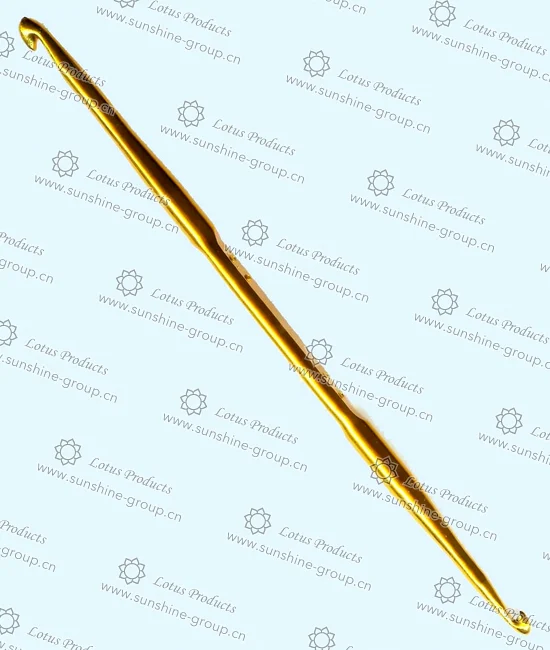 Ningbo sunshine import and export co., ltd. | alu crochet hook double point 5.0 & 6.0 gold