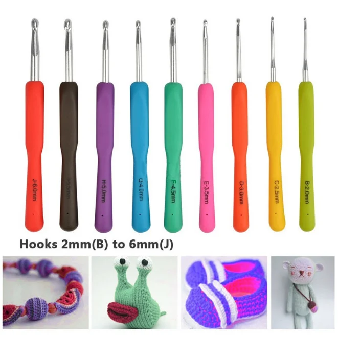 Ningbo sunshine import and export co., ltd. | tpr soft handle aluminium crochet hook set