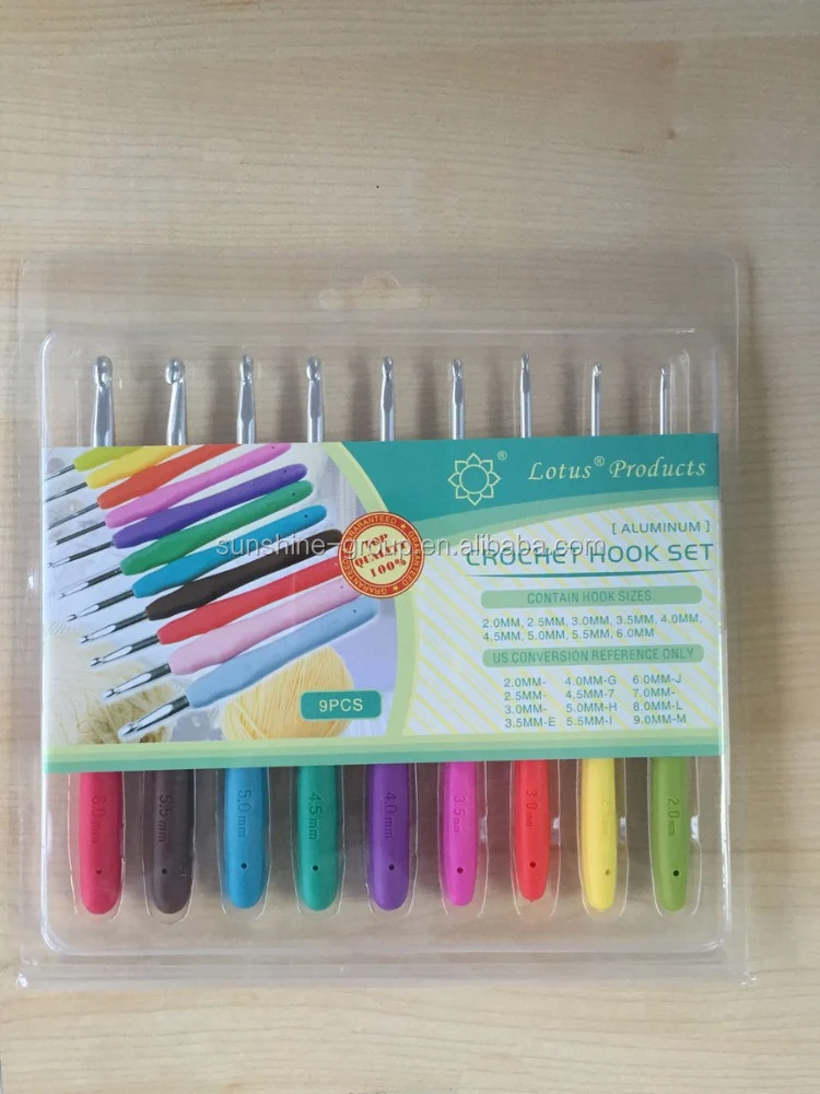 Ningbo sunshine import and export co., ltd. | tpr soft handle aluminium crochet hook set