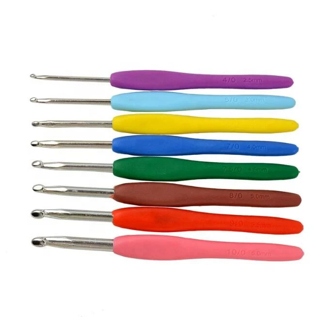 Ningbo sunshine import and export co., ltd. | colorful tpr aluminum crochet hook 2.5mm-6.0mm