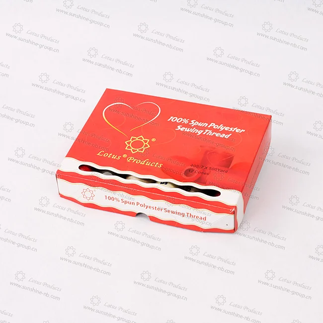 Ningbo sunshine import and export co., ltd. | 100% spun polyester sewing thread 12 colors in box