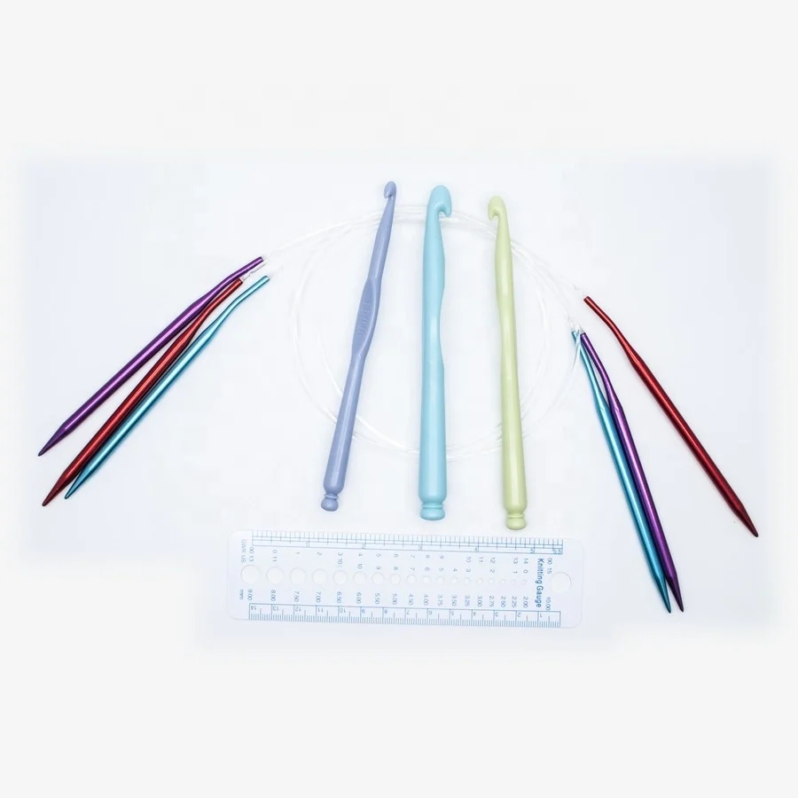 Ningbo sunshine import and export co., ltd. | colorful crochet hook with aluminium round knitting needles set
