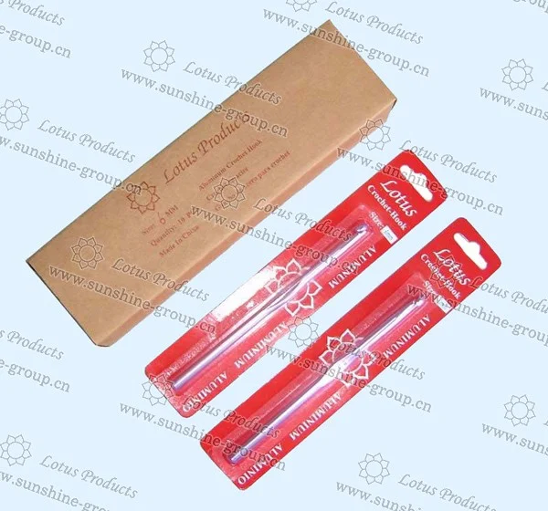 Ningbo sunshine import and export co., ltd. | aluminium crochet hook with blister card packing supply various size crochet