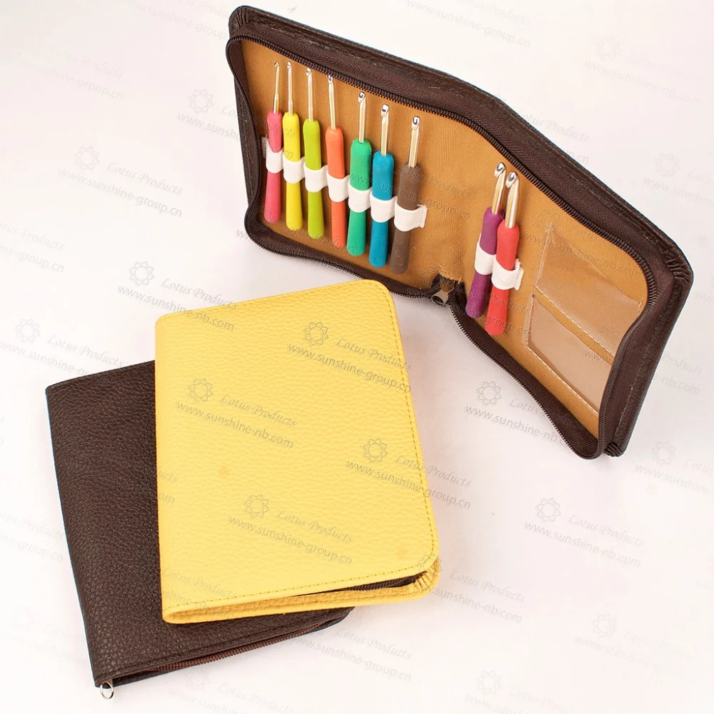 Ningbo sunshine import and export co., ltd. | aluminum crochet hook set knitting needle crochet hook soft tpr handle crochet