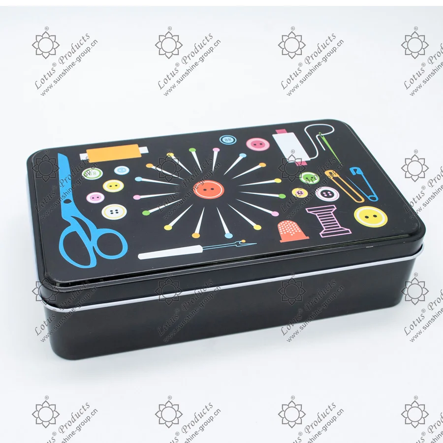 Ningbo sunshine import and export co., ltd. | travel metal tin box sewing kit with sewing accessories