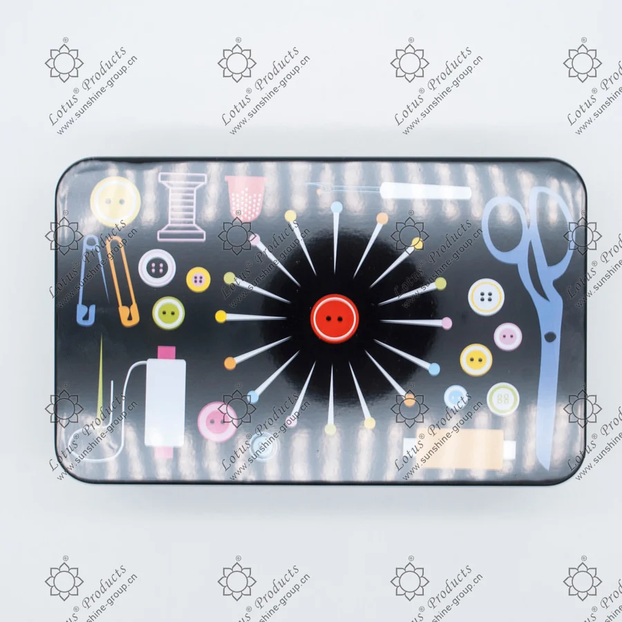 Ningbo sunshine import and export co., ltd. | travel metal tin box sewing kit with sewing accessories