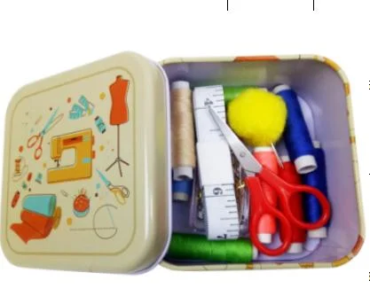 Ningbo sunshine import and export co., ltd. | mini tin box sewing accessories travel sewing box kit with printing