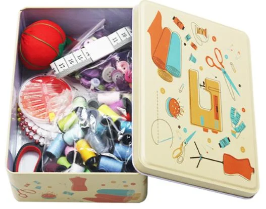 Ningbo sunshine import and export co., ltd. | whole sale portable mini metal tin box sewing kit box sewing accessories