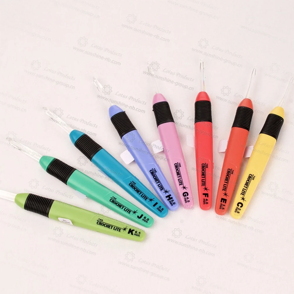 Ningbo sunshine import and export co., ltd. | lite crochet hooks knitting needle crochet hook set with light