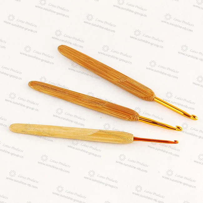Ningbo sunshine import and export co., ltd. | crochet lace carbonized bamboo handle crochet metal hook bamboo fine wool