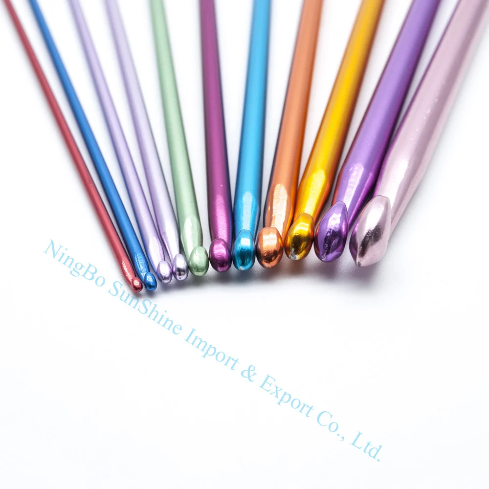 Ningbo sunshine import and export co., ltd. | 11pcs aluminum afghan alu crochet hook
