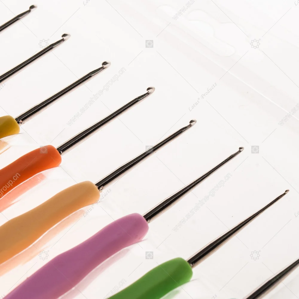 Ningbo sunshine import and export co., ltd. | size metal hook crochet template kit tpr aluminum knitting needles sets