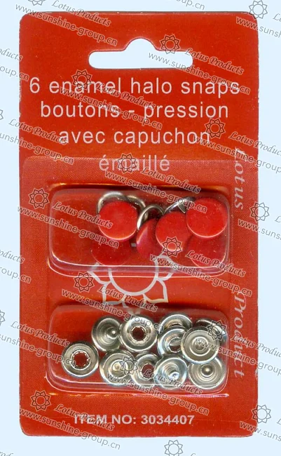 Ningbo sunshine import and export co., ltd. | 6 enamel cap snaps buttons in red