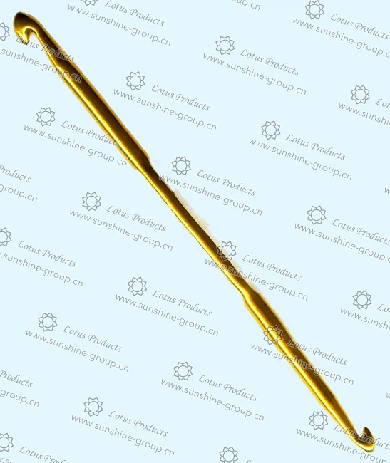 Ningbo sunshine import and export co., ltd. | alu crochet hook double point 7.0 & 8.0 gold