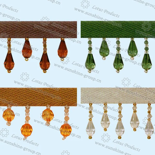 Ningbo sunshine import and export co., ltd. | colorful curtain beaded tassel fringe 002