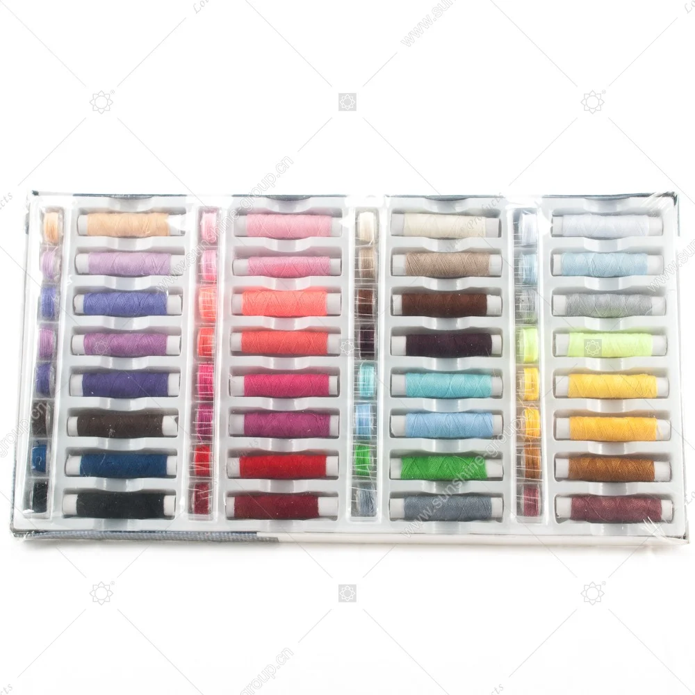Ningbo sunshine import and export co., ltd. | box packing 32 pcs 40/2 mix color 200y/spool polyester diy accessories