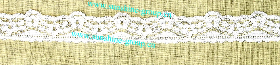 Ningbo sunshine import and export co., ltd. | white flower bordered jacquard stretch lace fabrics-021