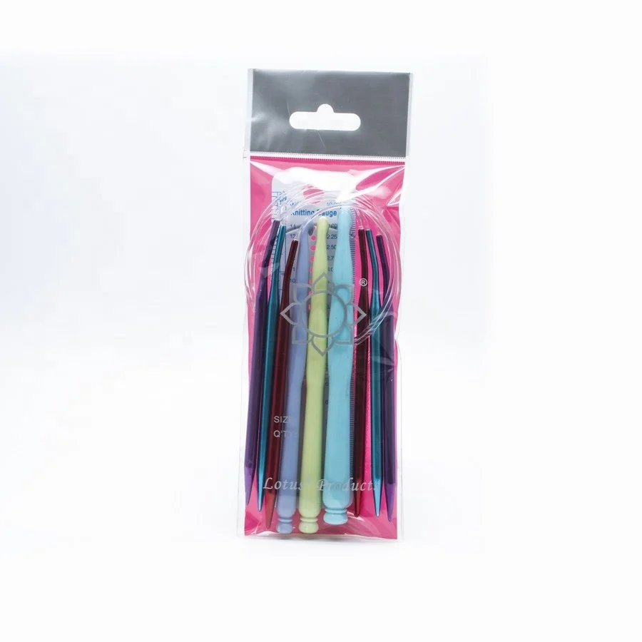 Ningbo sunshine import and export co., ltd. | colorful crochet hook with aluminium round knitting needles set