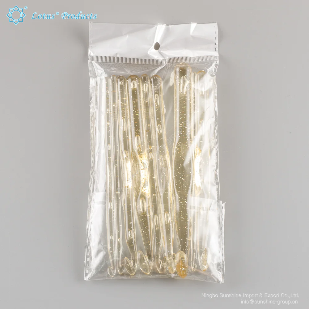 Ningbo sunshine import and export co., ltd. | new product garment accessories colorful transparent plastic crochet hooks set