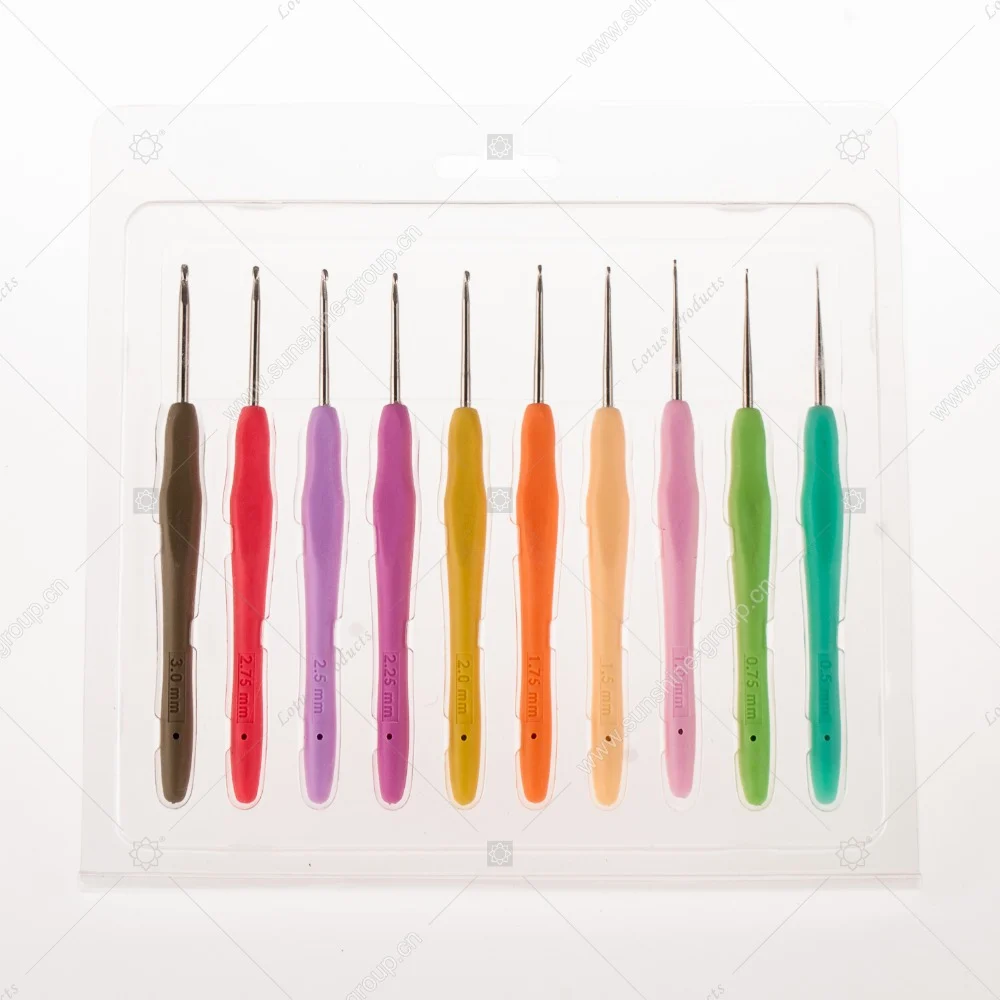 Ningbo sunshine import and export co., ltd. | promotion tpr soft silicone handle aluminum knitting needle crochet
