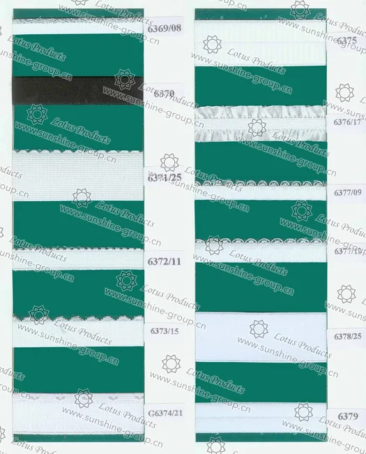 Ningbo sunshine import and export co., ltd. | elastic trimming sample card 21