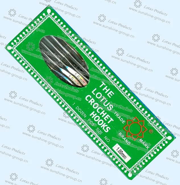 Ningbo sunshine import and export co., ltd. | steel crochet hook paperbox lotus 1.0mm