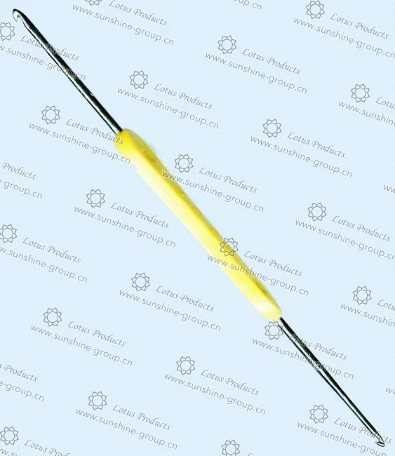 Ningbo sunshine import and export co., ltd. | steel crochet hook plastic handle 1.0 & 2.0 yellow